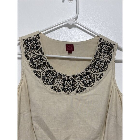 212 COLLECTION Women’s Size 6 Dress Tunic Linen Sleeveless Summer - Picture 2 of 9